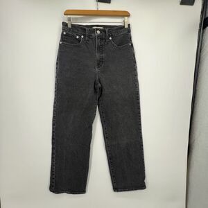 Madewell The Perfect Vintage Wide Leg Jeans Womens Size 28 Faded Black  Grunge